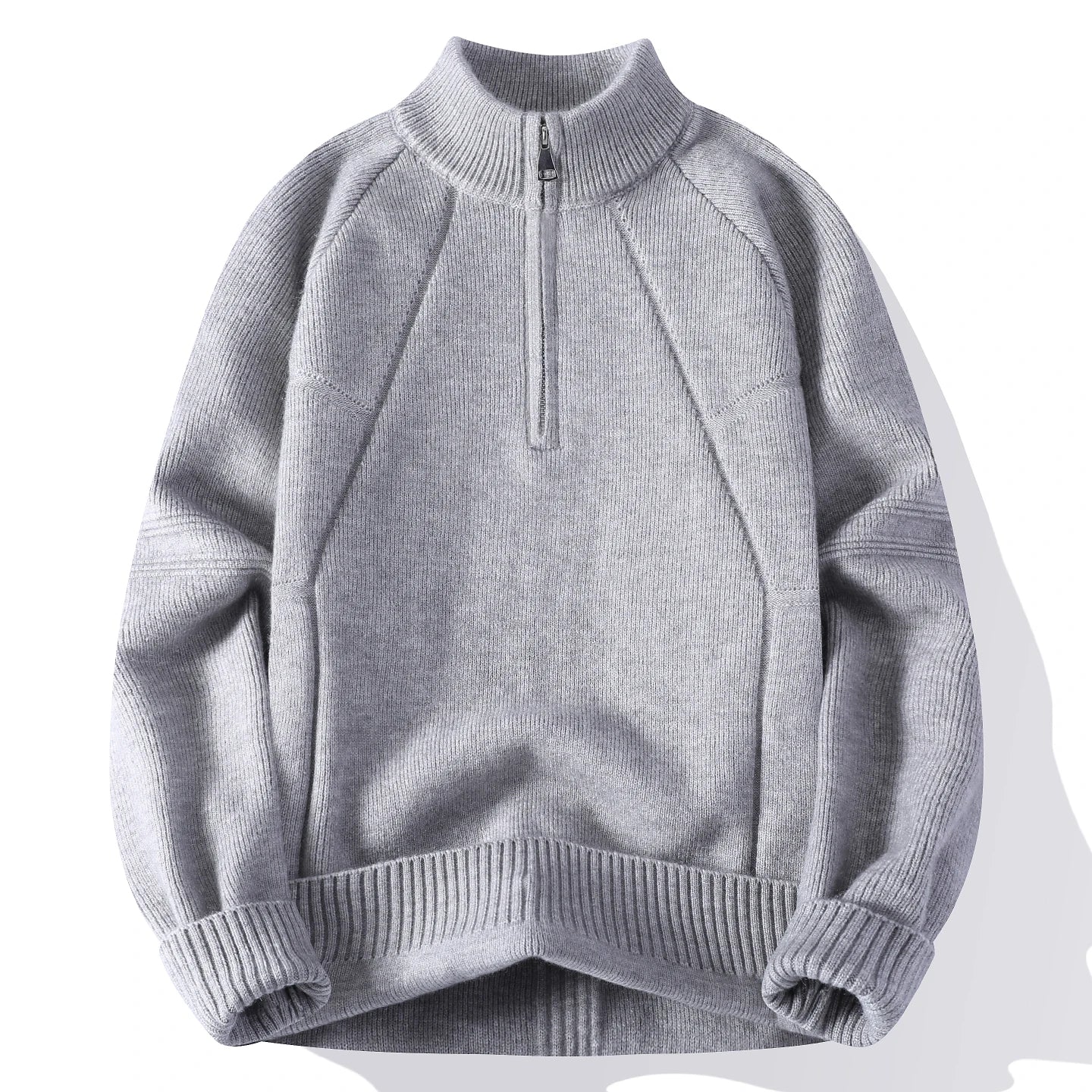 Loose Knit Half Zipper Pullover Sweater