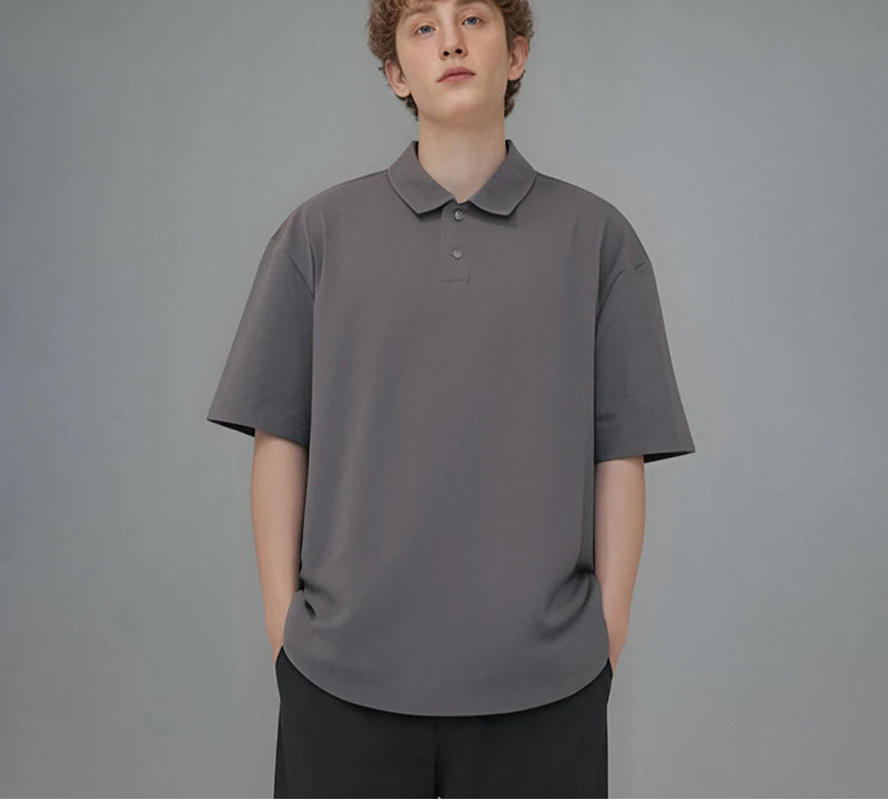 Unisex UV Protection POLO Shirt Summer Cool Feeling Technical Fabric Oversized T-Shirt