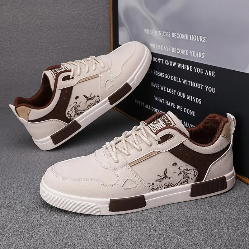 Men's Casual Versatile Skateboard Sports Shoes Lace Up Sneakers