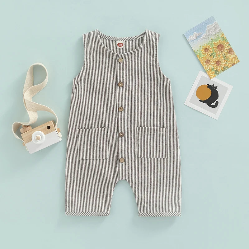 Toddler Baby Summer Romper with Pockets (0-24M)