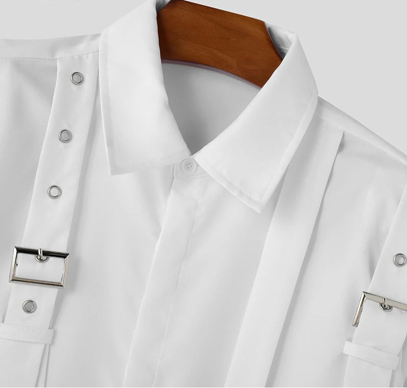 Men's Summer Spring Lace-Up Long Sleeve Oversized Casual Shirt