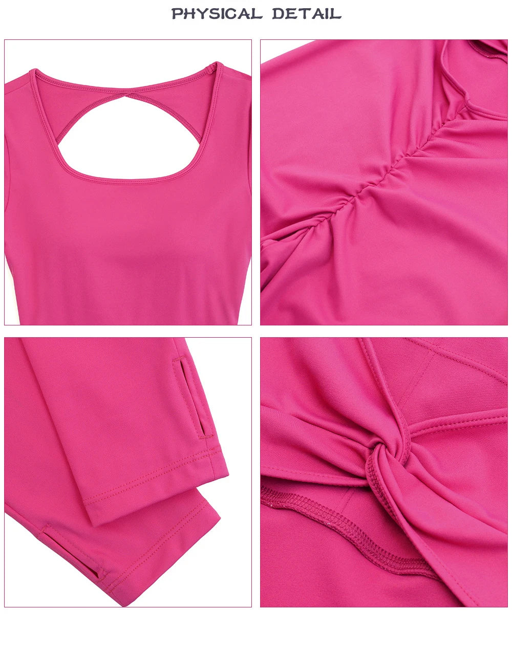 Women's Long Sleeve Gym Jumpsuit - One Piece Yoga Openwork Back Workout Breathable Sportswear