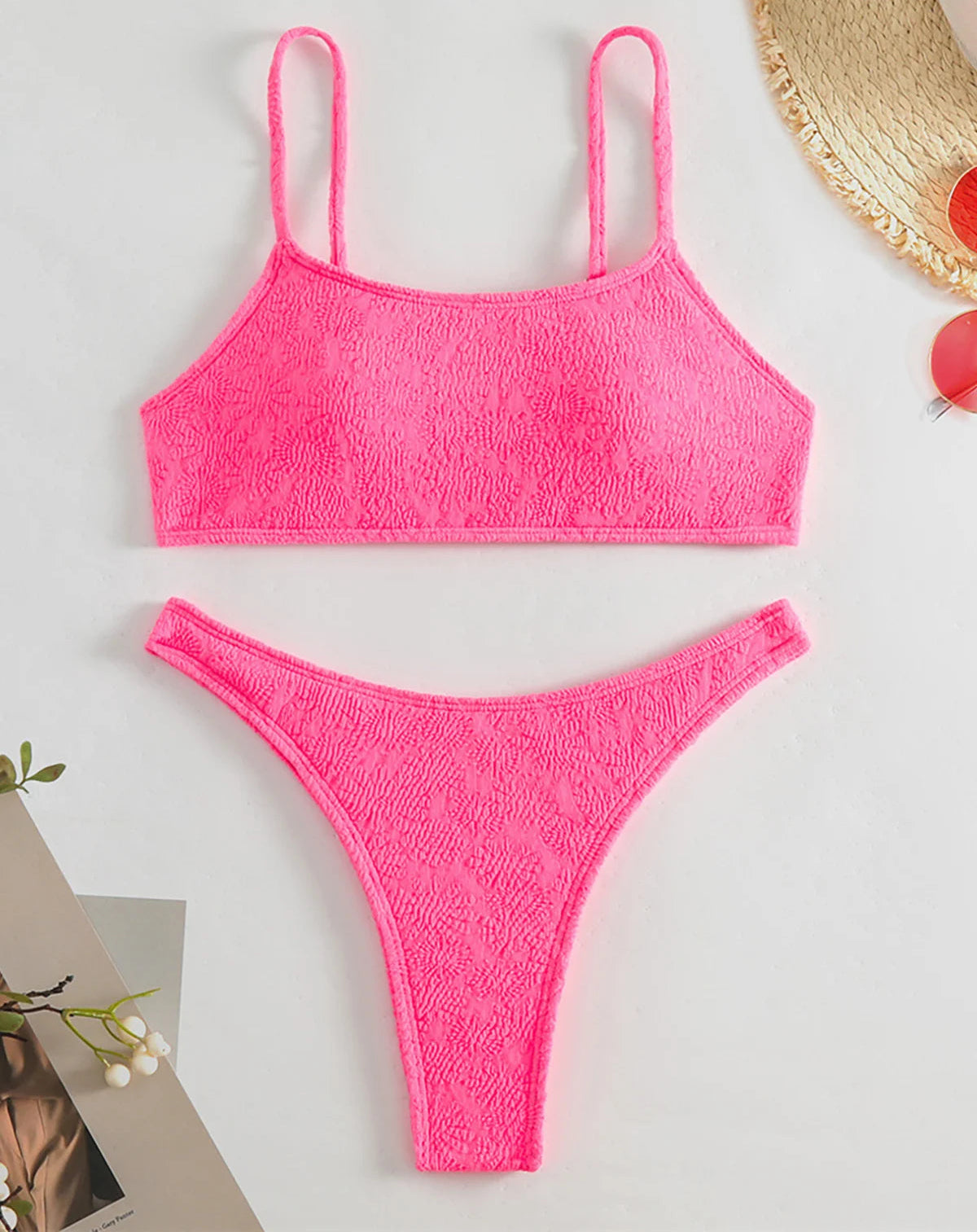 Women's High Leg Cut Bikini Swimsuit Swimwear Two-pieces Bikini Set