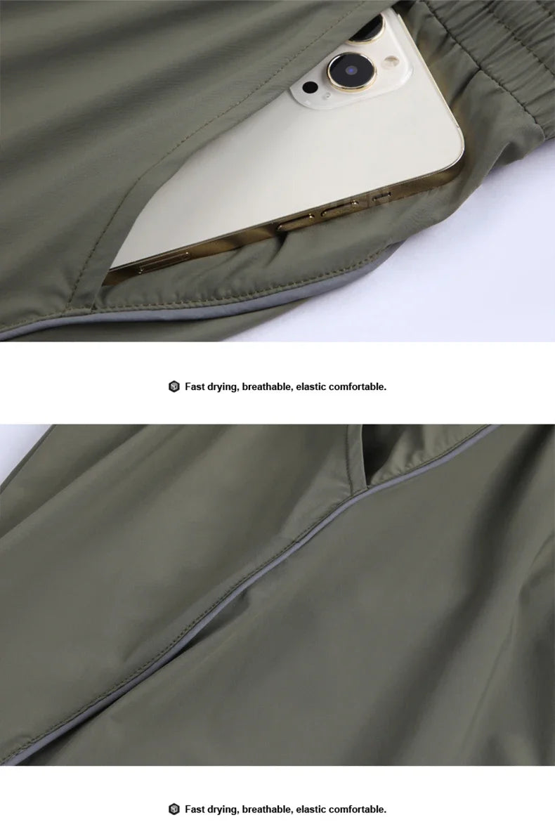 Men's Gym Casual Sweatpants Breathable Quick-Drying Ice Silk Sports Jogging Training Trousers
