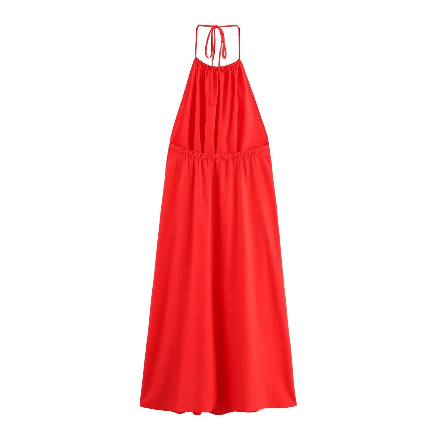 Women's Sleeveless Halter Neck Backless Summer Dress - Elegant Party Dress