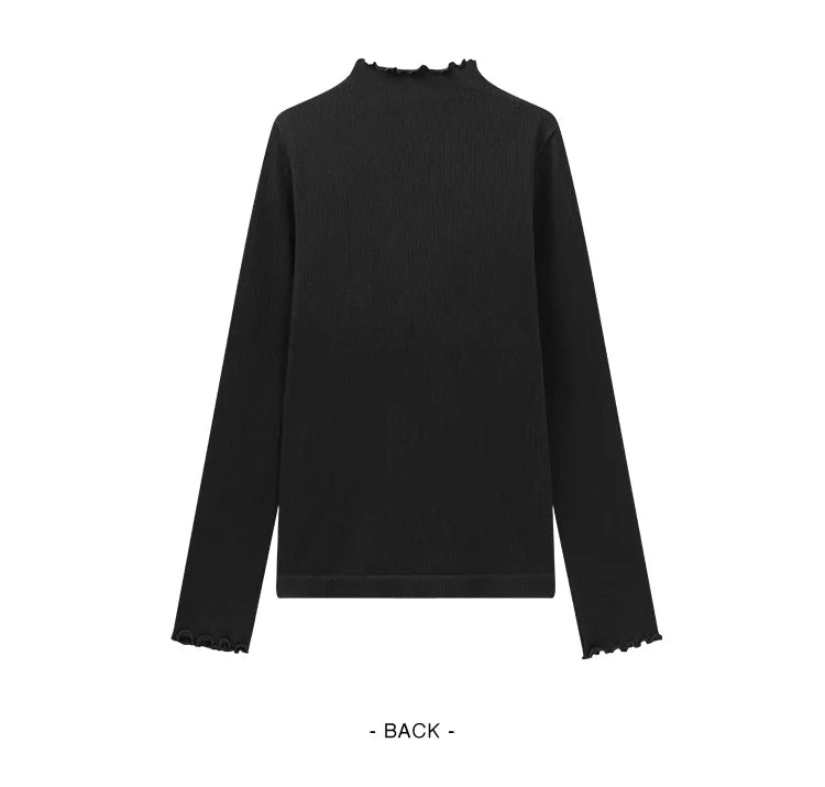 Women's Seamless Thermal Base Top - Half Turtleneck Slim Fit Undershirt