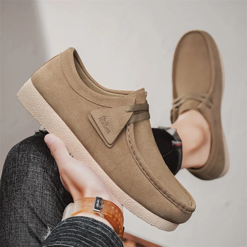 Men's Casual Suede Slip On Comfortable Platform British Shoes