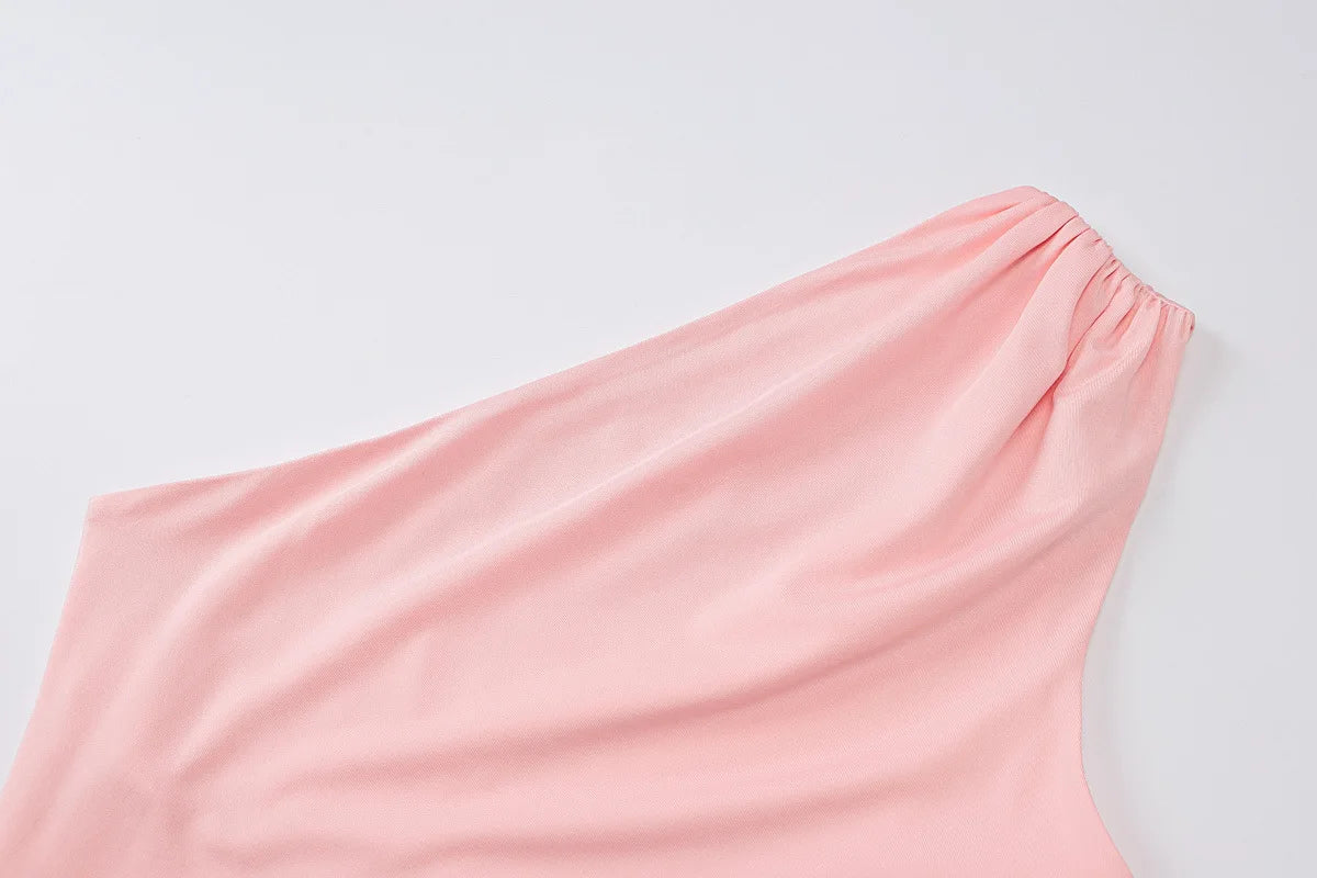 Women's One Shoulder Solid Lace Up Top Summer Outfit Backless Sleeveless Crop Tank Coquette