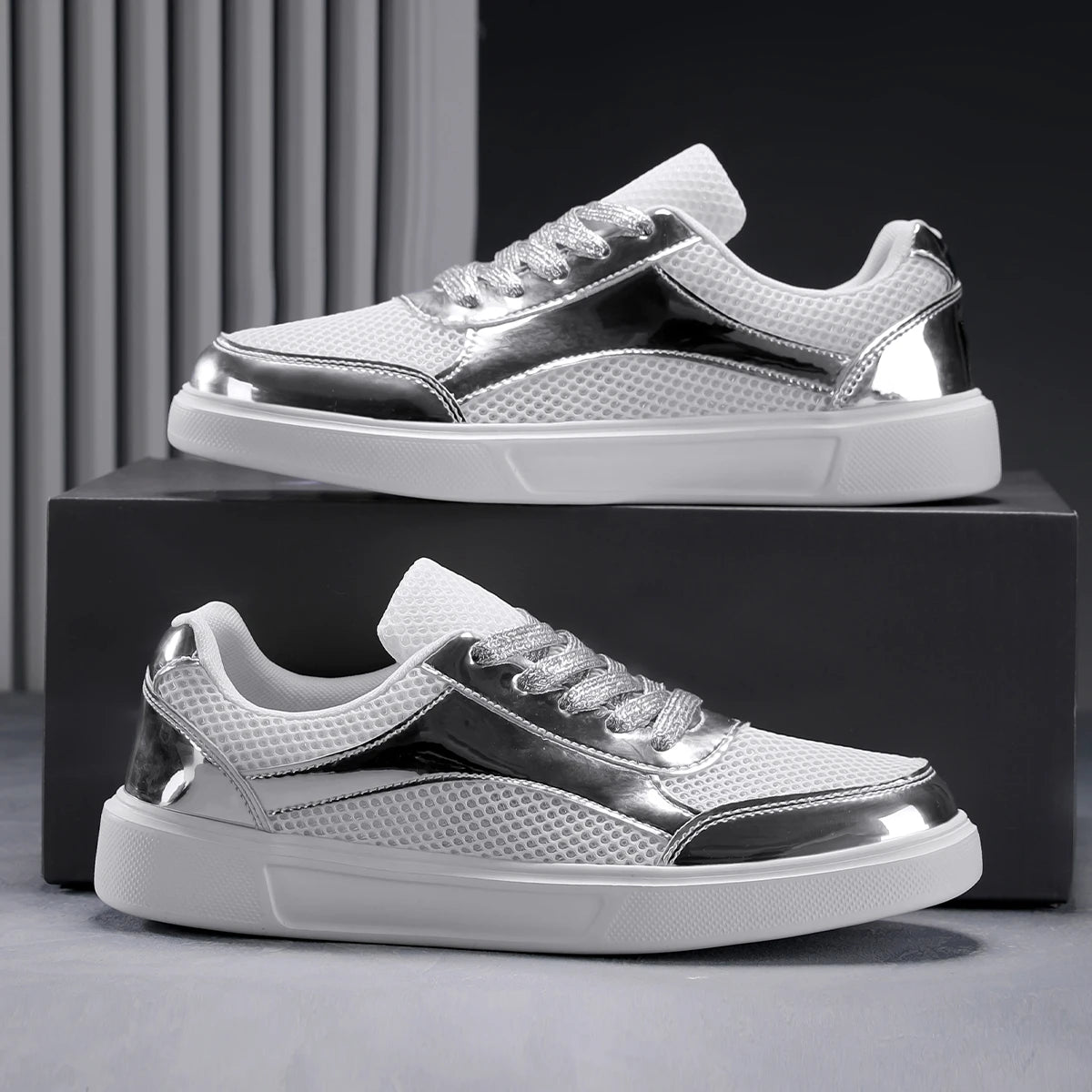 Men's Platform Skateboard Sneakers - Breathable Outdoor Vulcanized Tennis Shoes