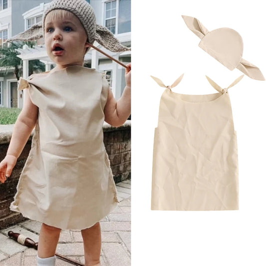 Baby Halloween Outfit Set - 2 Piece Sleeveless Dress with Hat