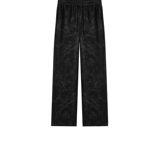 Women's Wide Leg Wool-Like Pants - Full Print Loose Fit Trendy Streetwear