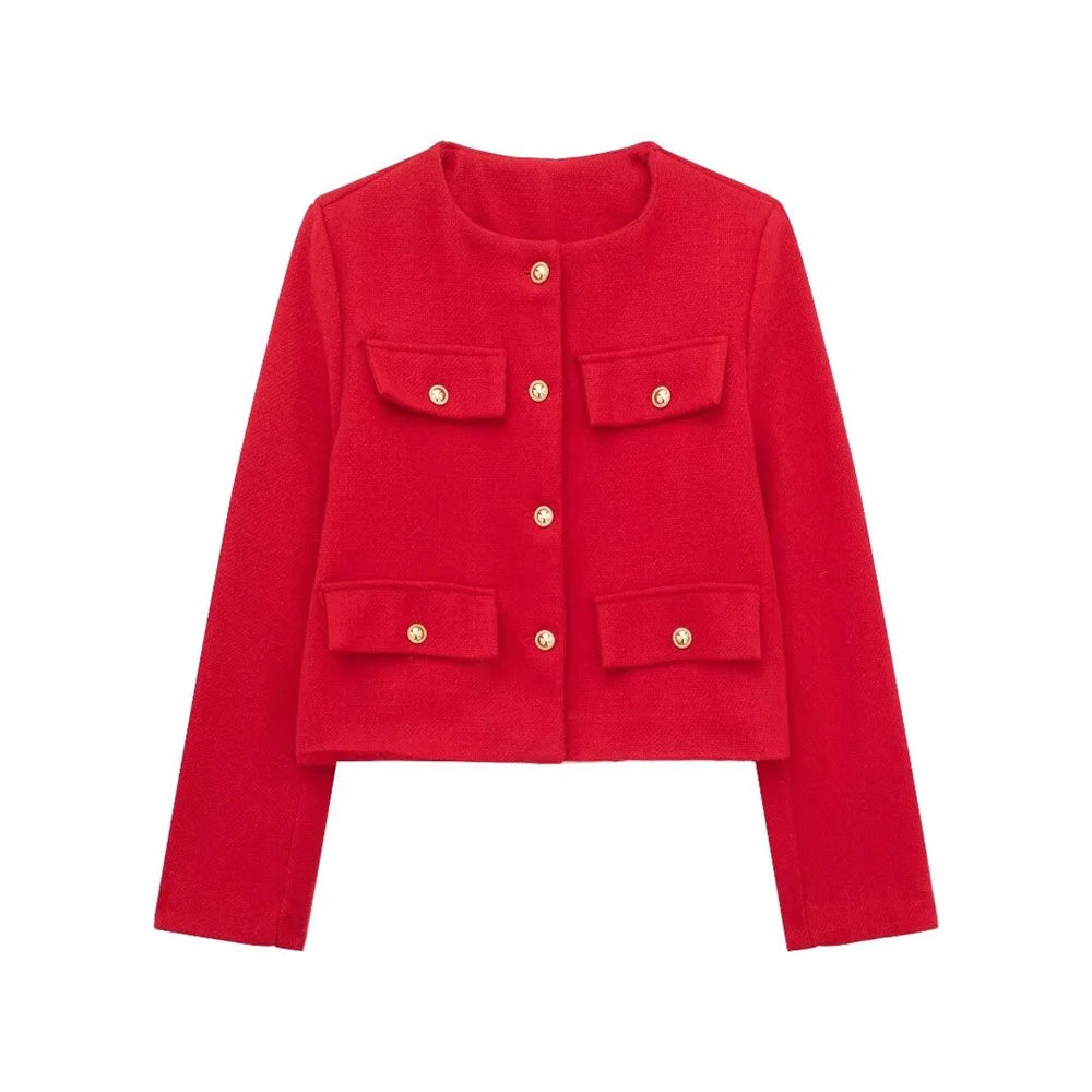 Women's Casual Temperament Flip Short Jacket