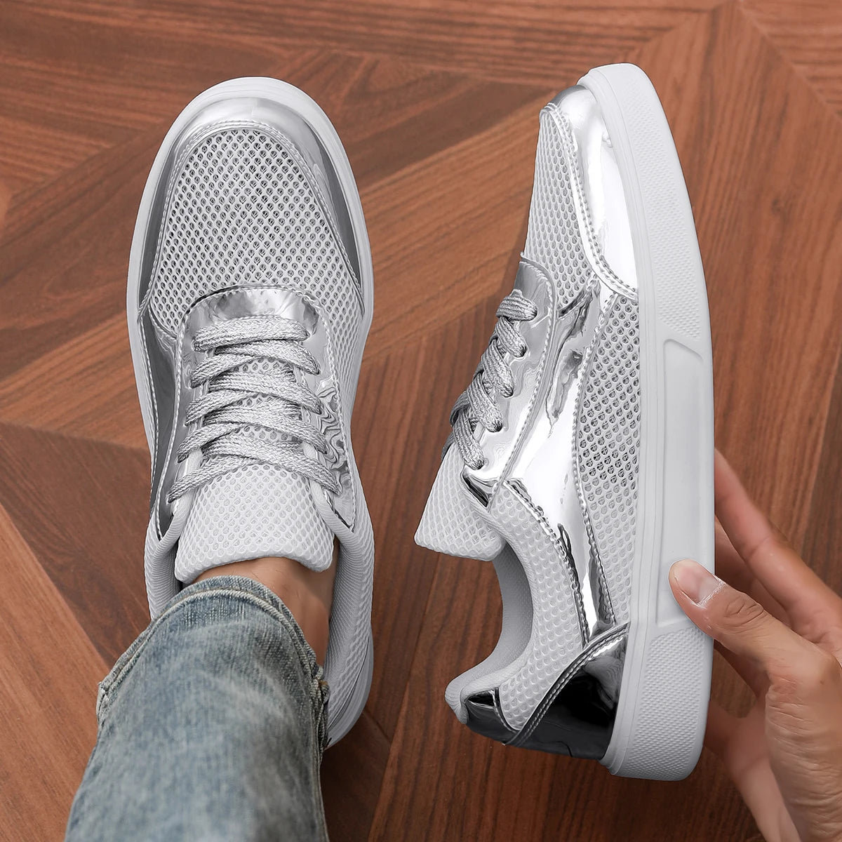 Men's Platform Skateboard Sneakers - Breathable Outdoor Vulcanized Tennis Shoes