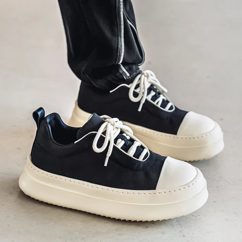 Men's Casual Platform Sports Lace Up Canvas Sneakers
