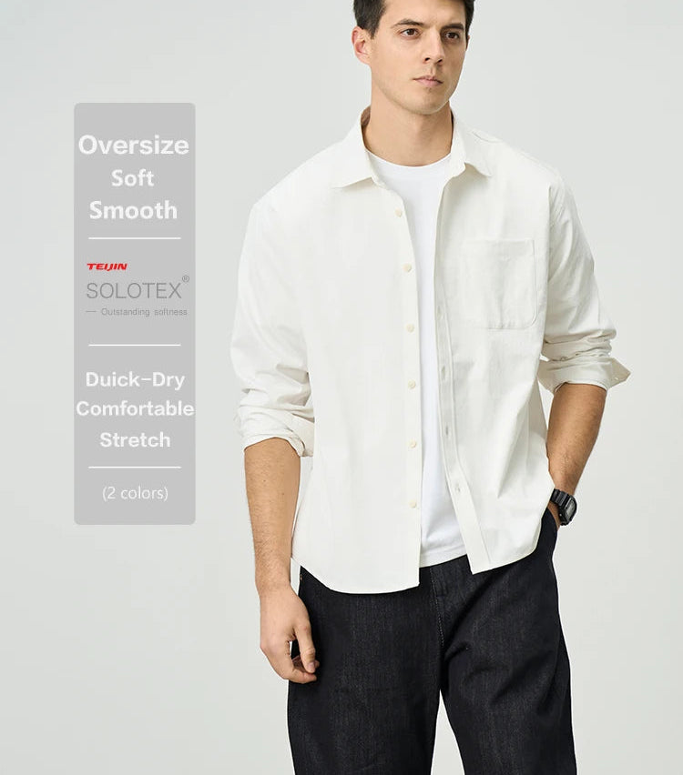 Men's Spring Oversize 180gsm Solotex Soft Fabric Quick-Dry Wrinkle Free Shirt