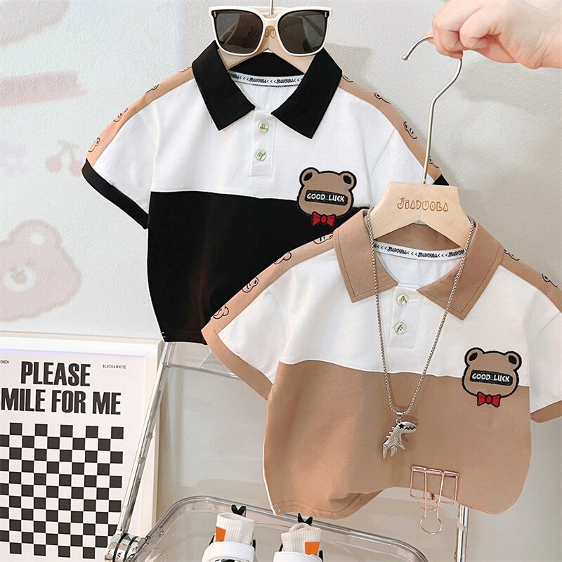 Boy's Cartoon Bear T Shirt and Shorts 2 Pcs Outfit