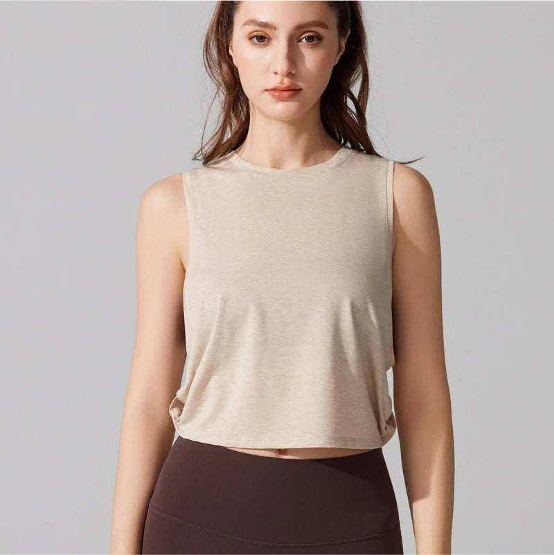 Women's Sleeveless Yoga Vest - Loose Fit Quick Dry Athletic Tank Top