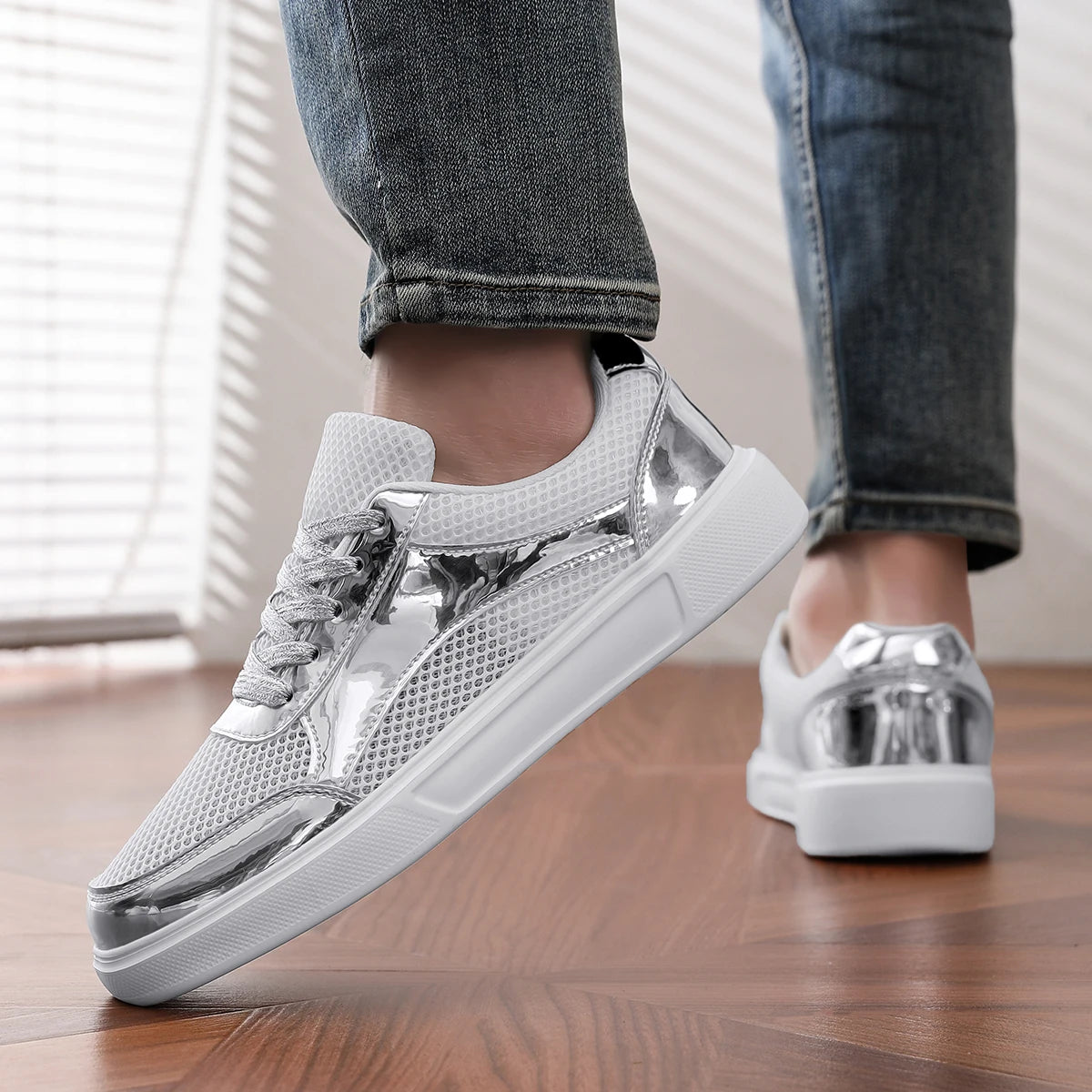 Men's Platform Skateboard Sneakers - Breathable Outdoor Vulcanized Tennis Shoes