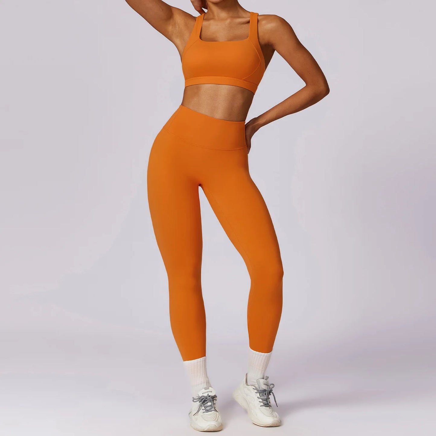 Women's 2Pcs Sports Fitness Tracksuit Workout Sportswear Quick-Drying Yoga Gym Yoga Set