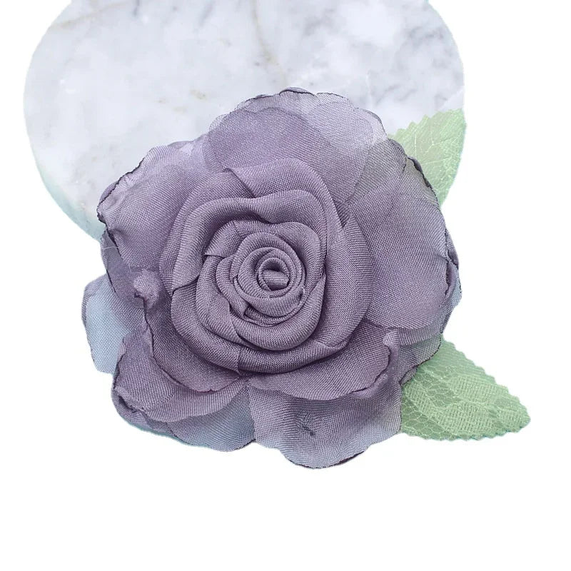 Silk Camellia Flower Brooch Pin - Elegant Corsage for Women
