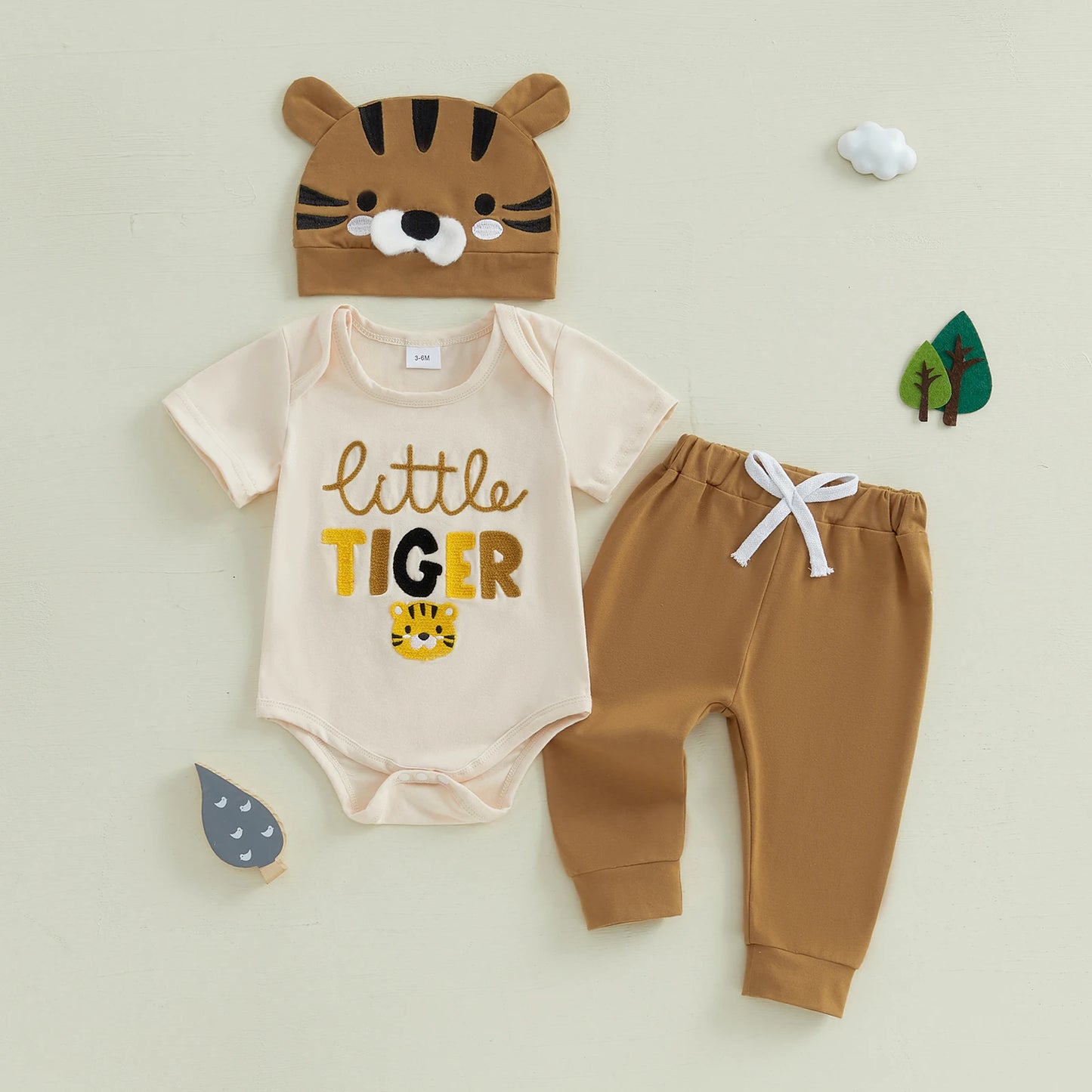 0-18M Baby Boys Girls Easter Clothes Sets 3pcs Letter Embroidery Short Sleeve Romper with Pants and Hat