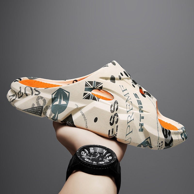 Unisex Slippers Thick Bottom Anti-slip Slip-on Camouflage Sandals