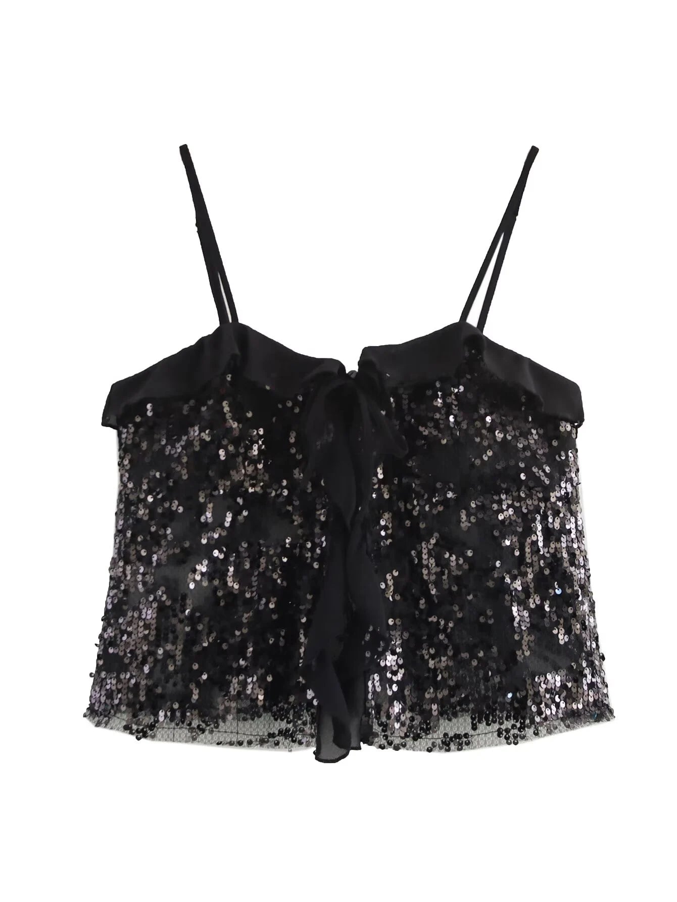 Women's Retro Bow Tie Sequin Short Suspender Vest