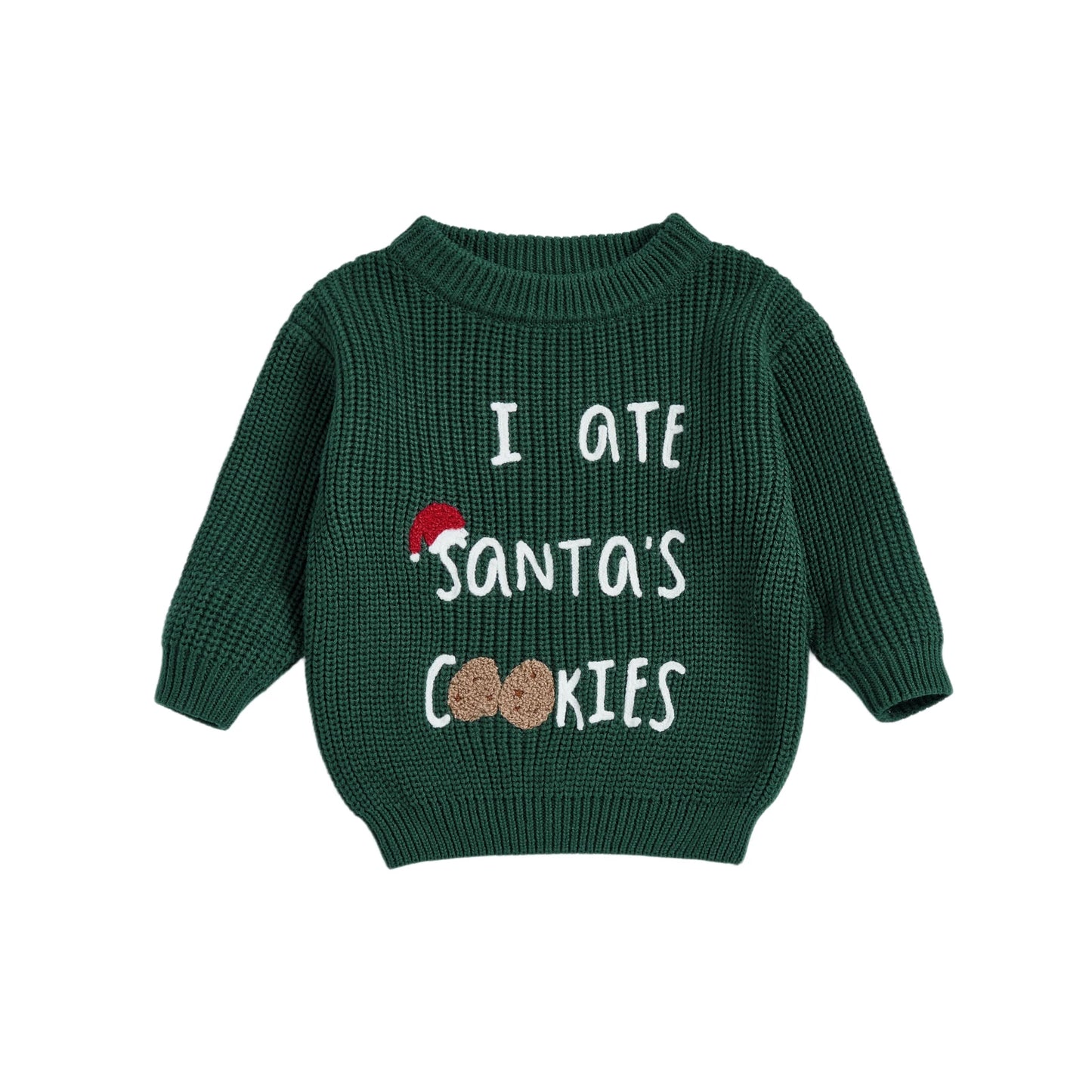 Baby Christmas Sweater - Letter Embroidery Round Neck Pullover Knitwear