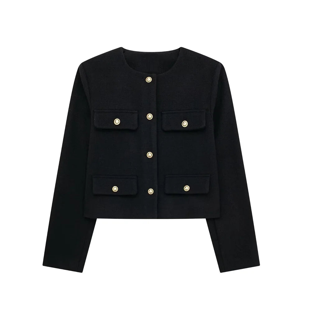 Women's Casual Temperament Flip Short Jacket