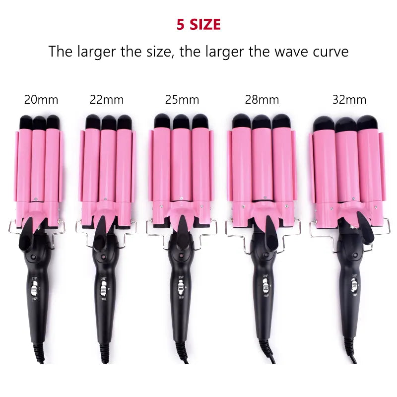 Iron Ceramic Triple Barrel Hair Curler