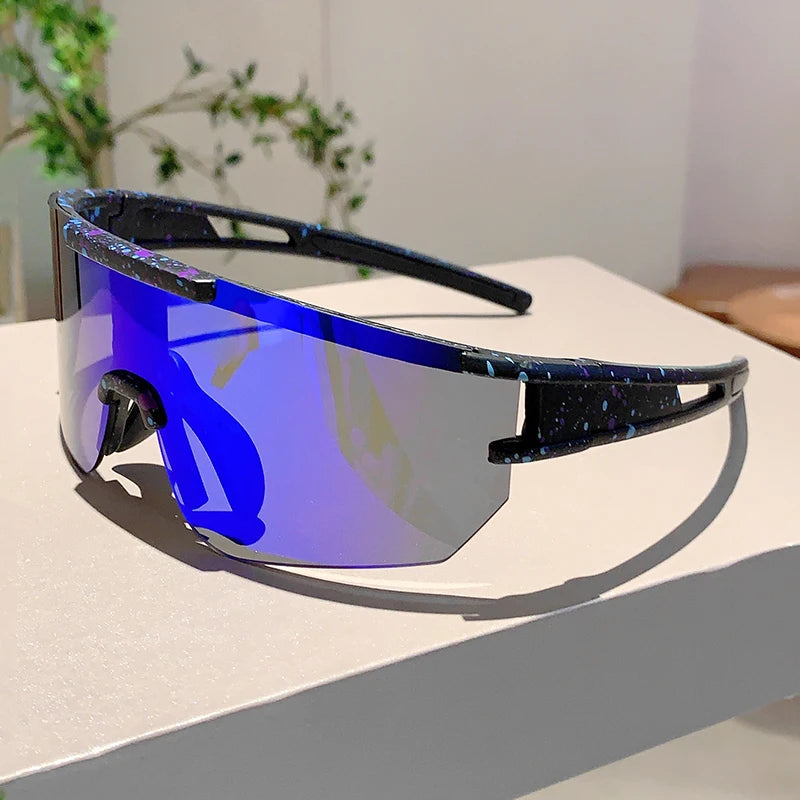 Men's Wrapped Round Mirror Outdoor Cycling Anti-UV Sunglasses