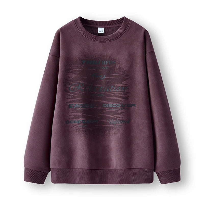 Men's Loose Fit Hoodie - Vintage Graffiti Print Long Sleeve Sweatshirt