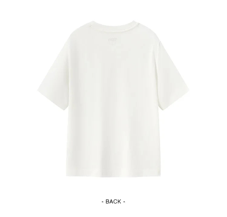 Women's Pure Cotton Short Sleeve T-Shirt - Simple Lettering Design