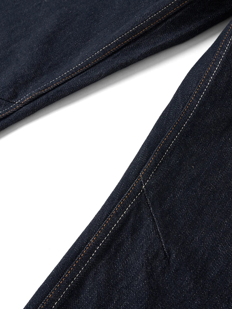 Men's Comfortable Tapered Jeans - Colourfast Washed Denim