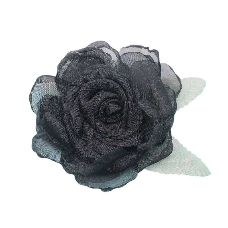 Silk Camellia Flower Brooch Pin - Elegant Corsage for Women