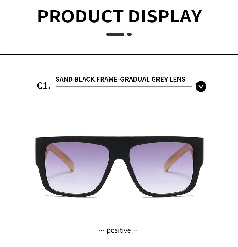 Hip Hop Punk Sunglasses - Gold Chain Necklace Eyewear with UV400