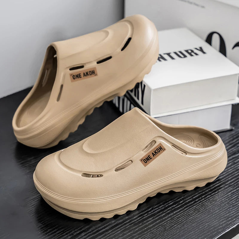 Men's Summer Slippers Platform Sandals Casual Soft Sandals Breathable Clogs Flip Flop Crocs