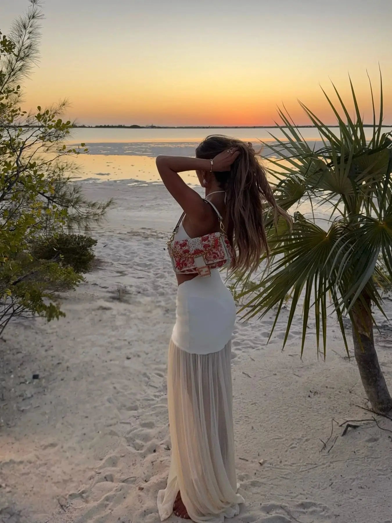 Women's 3Pcs Bikini With Skirt Mesh Halter Bikini Set Summer Tube Top with Skirt Set