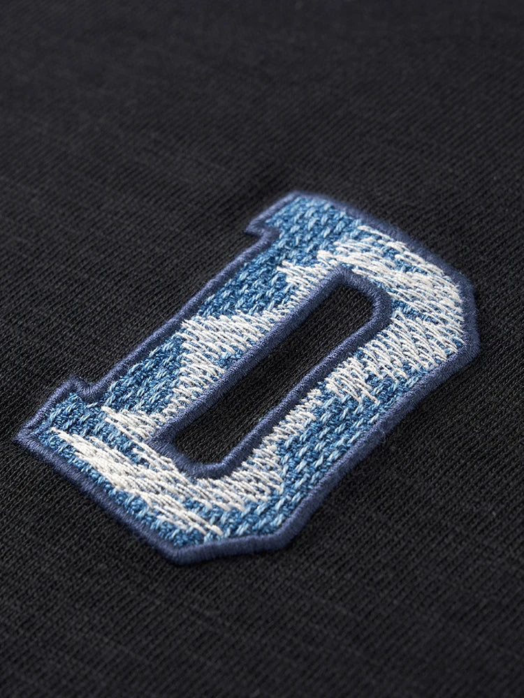 Men's Heavyweight Cotton T-Shirt with Letter Embroidery