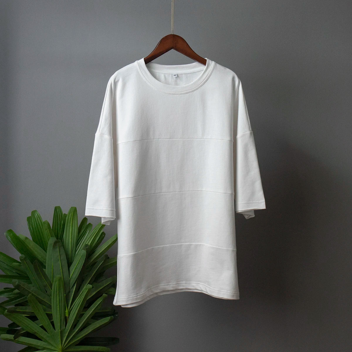 Women's 100% Cotton Shorts Set Half Sleeve Patchwork T Shirts & High Waist Shorts Two Pieces Set