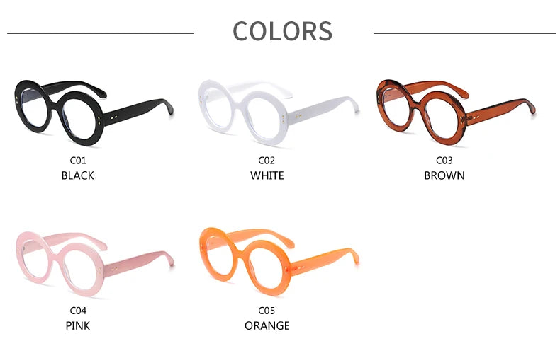 Vintage Oval Fashion Glasses Frame - Women's Retro Anti-Blue Light Eyewear Optical Frames