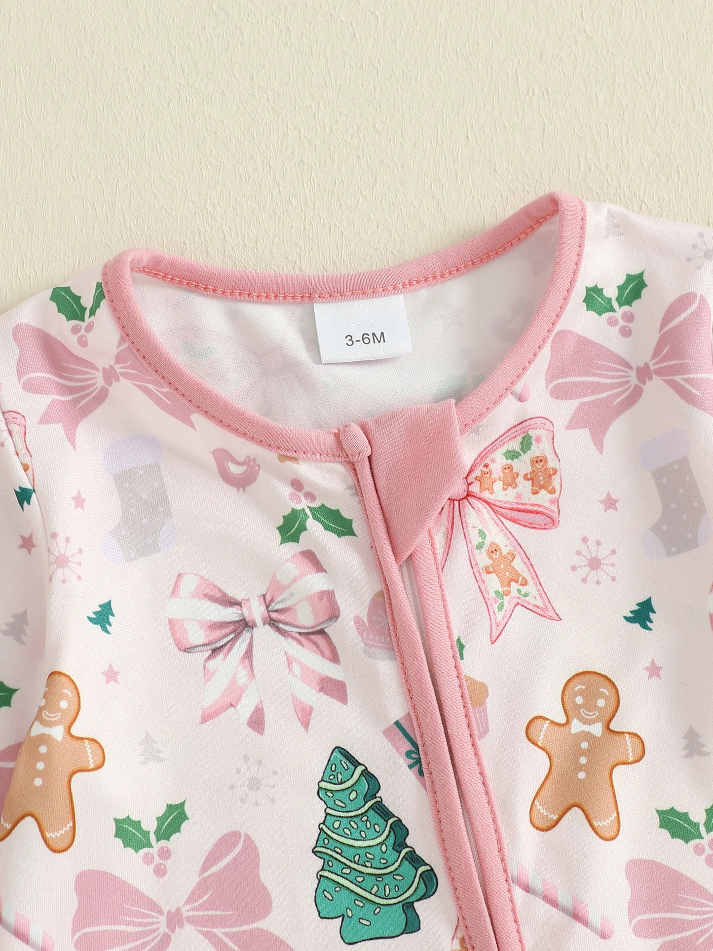 Baby Christmas Romper - Xmas Print Zipper Jumpsuit