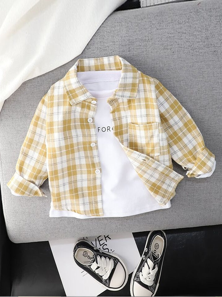 Baby. Boys Long Sleeve Striped Print Shirts