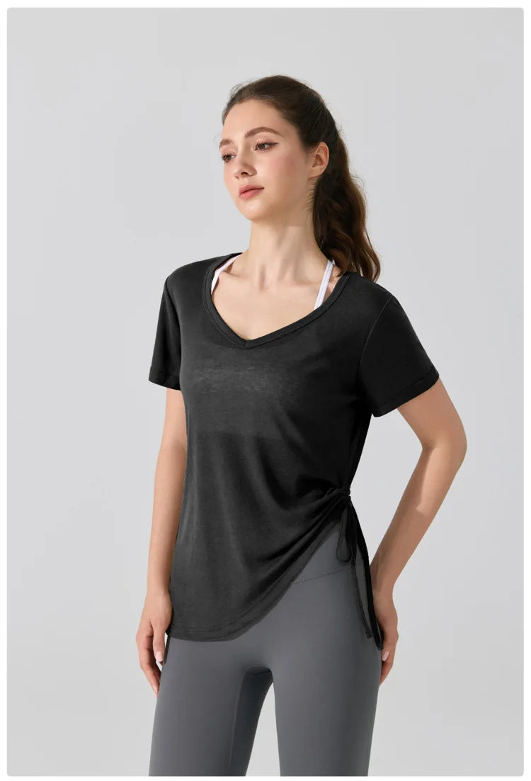 Women's Short Sleeve Yoga T-Shirt - Breathable Quick Dry Workout Top