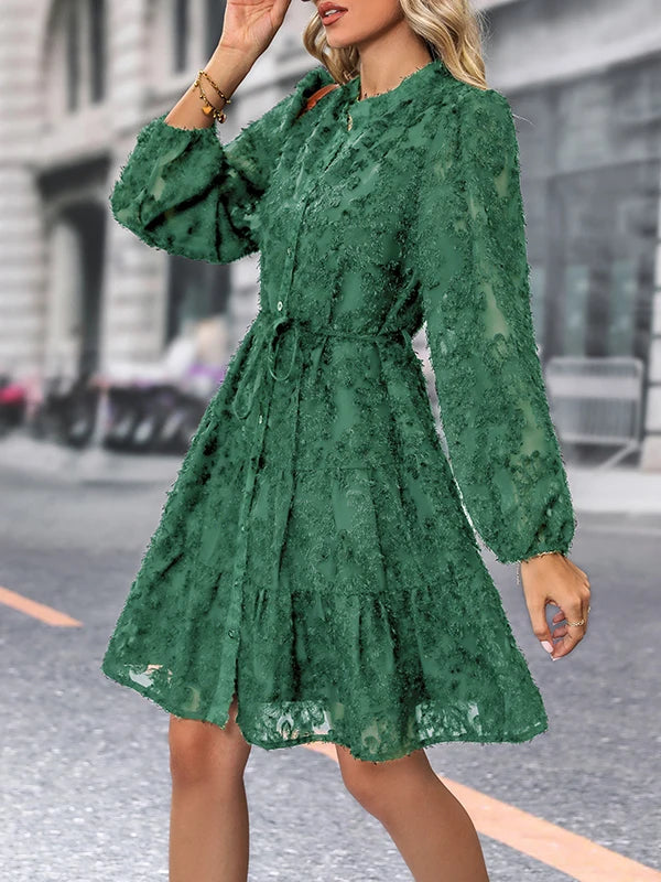Autumn Winter Fashion - Elegant V-neck Chiffon Dress
