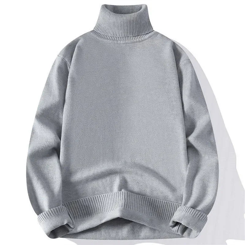 Men's Turtleneck Knitted Sweater - Slim Fit Pullover