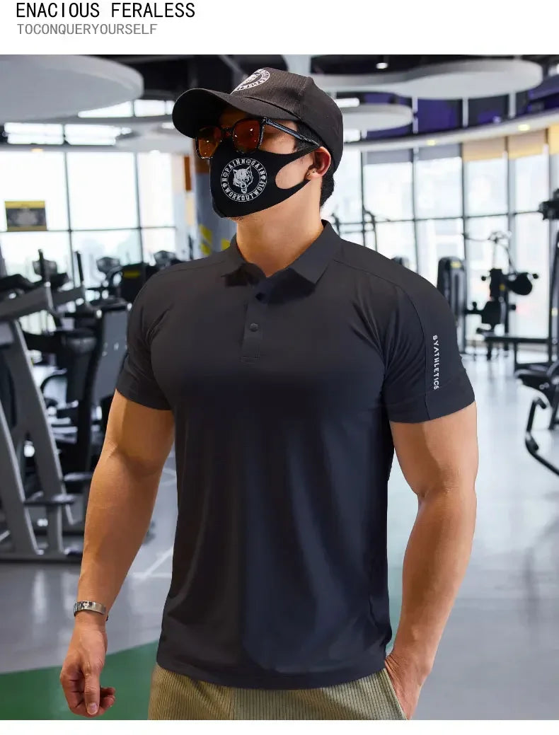 Men's Running Top Muscle Fit Short Sleeve Jogging Compression Fitness Workout T-shirt