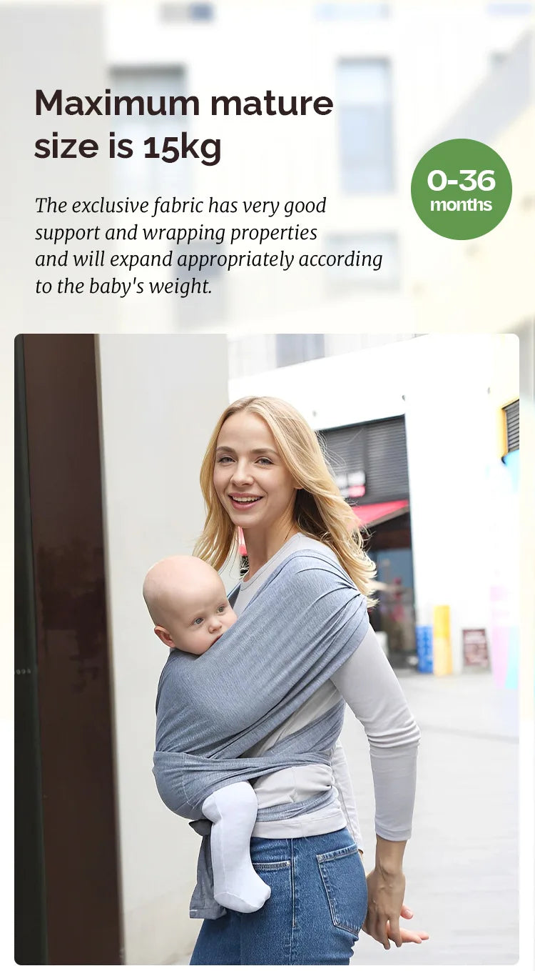 Ergonomic Baby Wrap Sling Carrier Soft Cotton Kangaroo Sling for Newborns to 36 Months