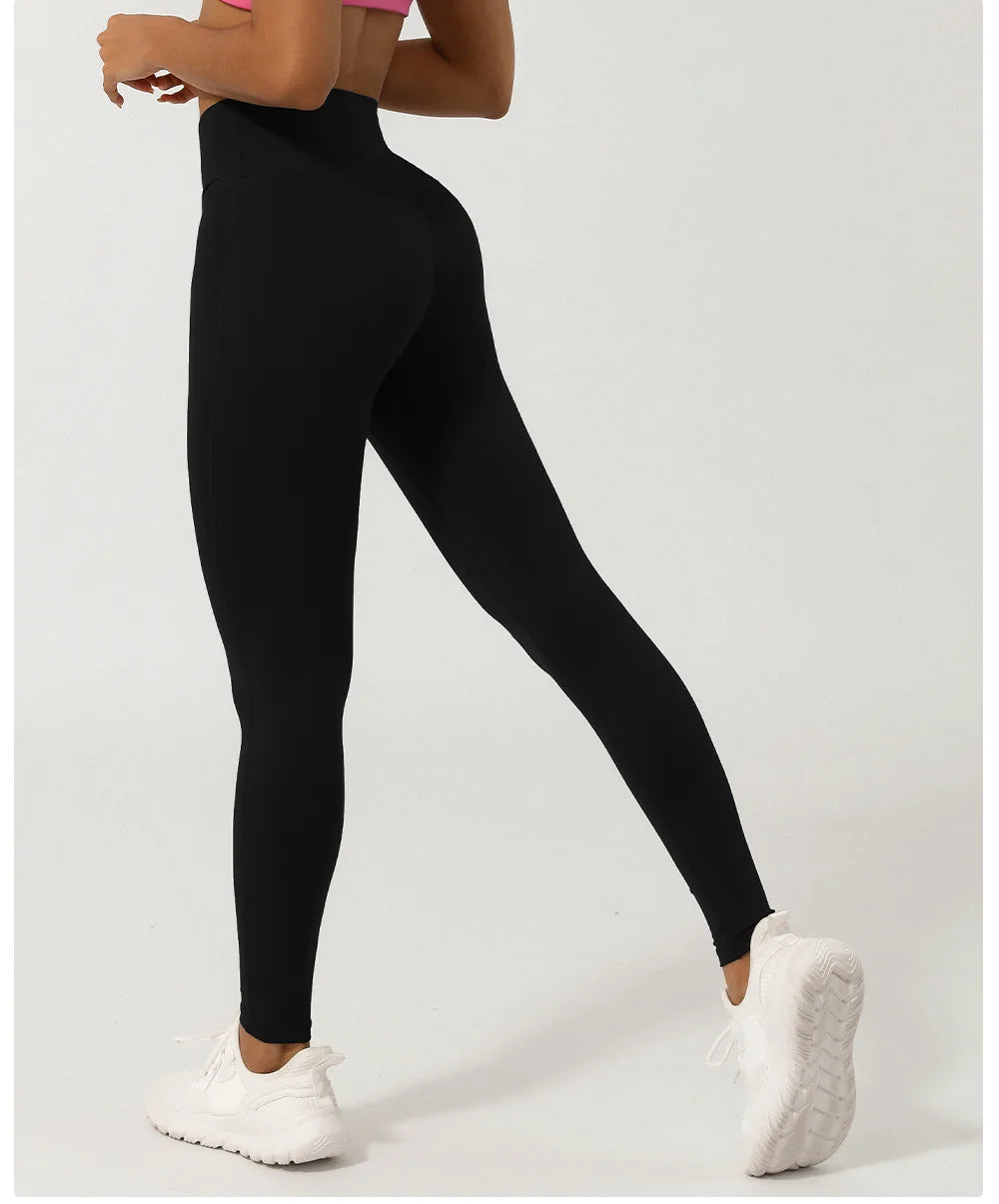Women's Sports Leggings Buttery Soft V-Shaped High Waist Yoga Pants Breathable Quick Dry Running Tights Workout Sportswear