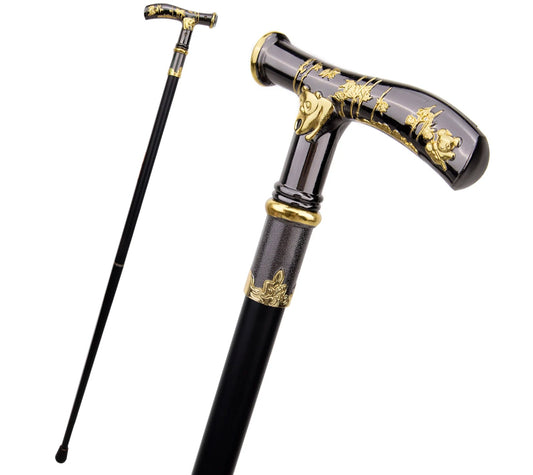 Elegant Compass Walking Cane - Decorative Gentleman's Walking Stick 93cm